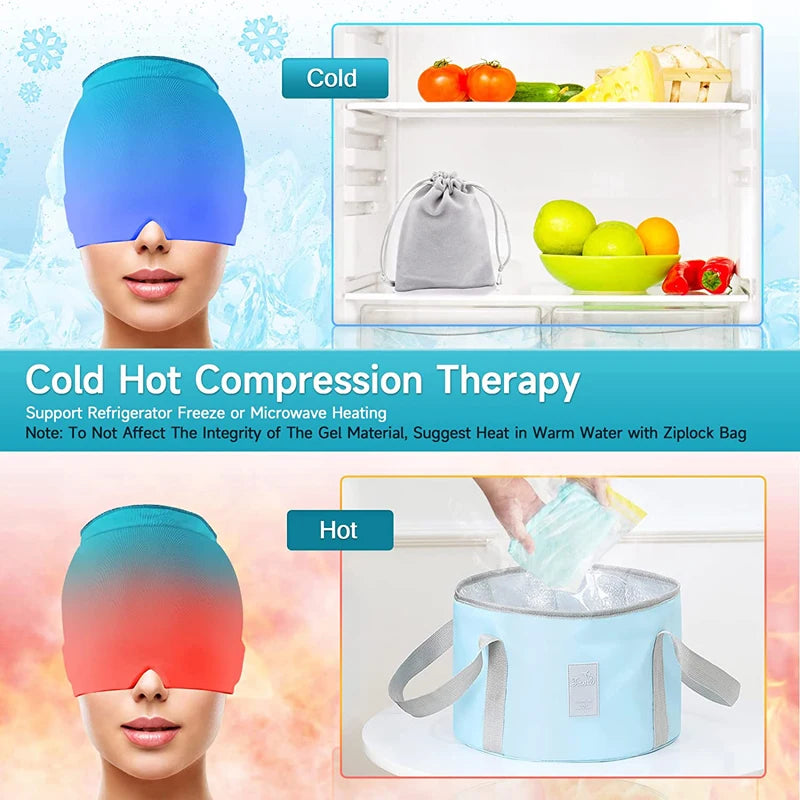 Cold Compress Eye Mask & Migraine Relief Hat